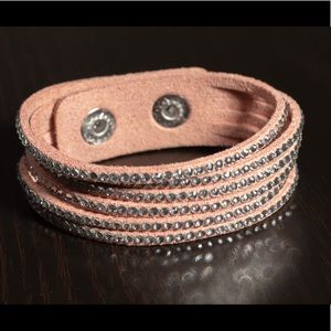 Blush Pink rhinestone snap bracelet